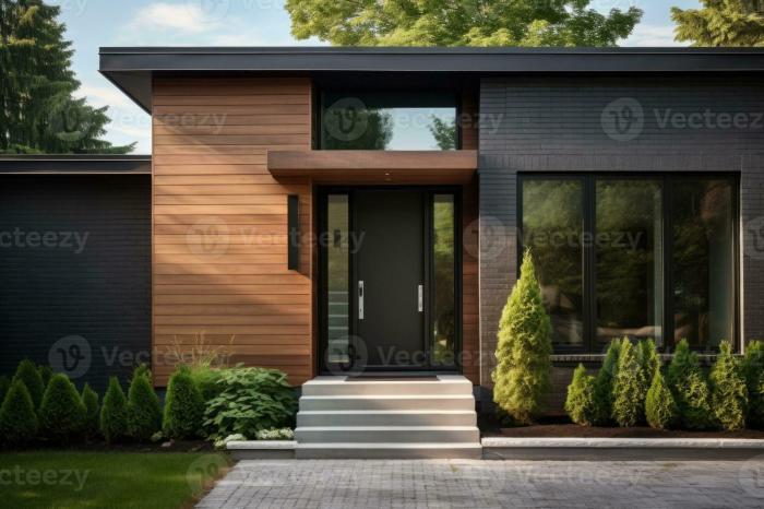 Contemporary exterior of home with dark ceramic tiles as siding of ... Contemporary exterior of home with dark ceramic tiles as siding of ...